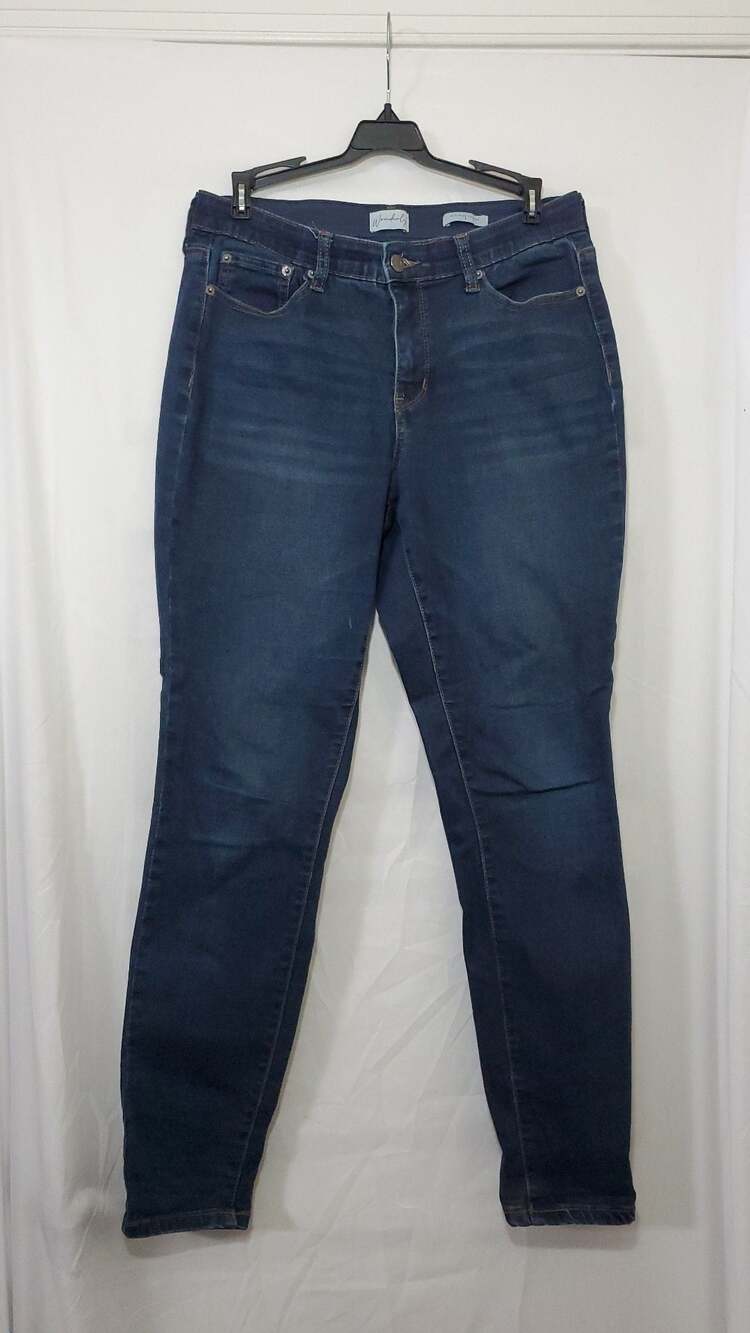 Wonderly Mid-Rise Skinny Jeans Size 8 Dark Wash
